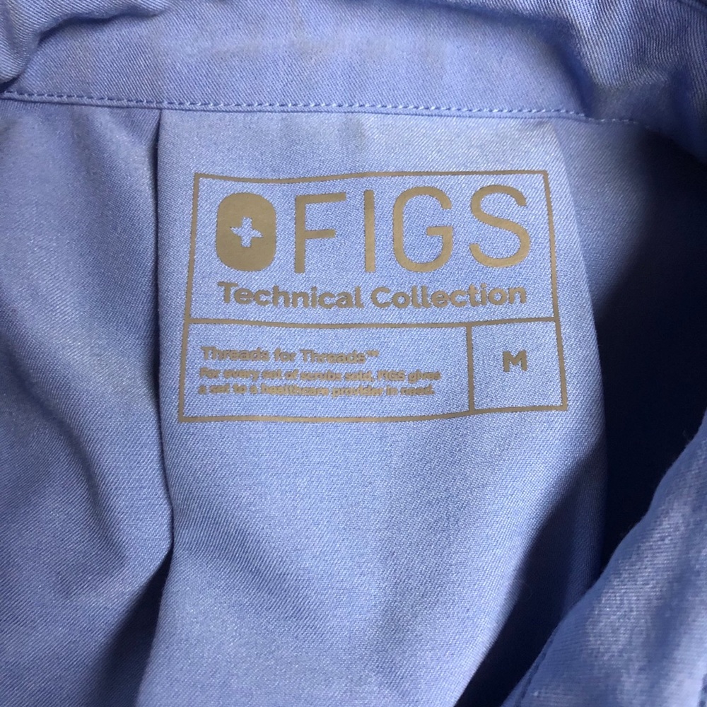 Figs Technical Collection Blue Button Down Top Cco - image 4
